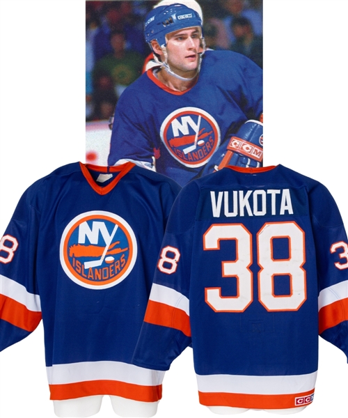 Mick Vukotas Late-1980s New York Islanders Worn Jersey