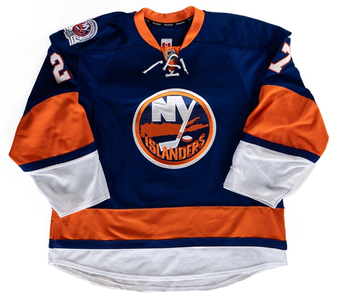 Milan Jurcinas 2011-12 New York Islanders Game-Worn Jersey - 40th Season Patch! - Team Repairs!