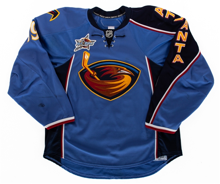 Colby Armstrongs 2007-08 Atlanta Thrashers Signed Game-Worn Jersey with LOA - 2008 All-Star Game Patch! 