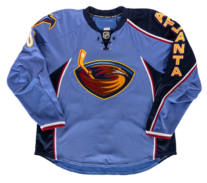 Paul Postmas 2009-10 Atlanta Thrashers Game-Worn Pre-Season Jersey - Photo-Matched!