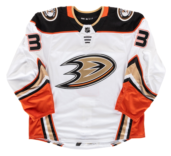 Kevin Bieksas 2017-18 Anaheim Ducks Game-Issued Jersey with Team LOA