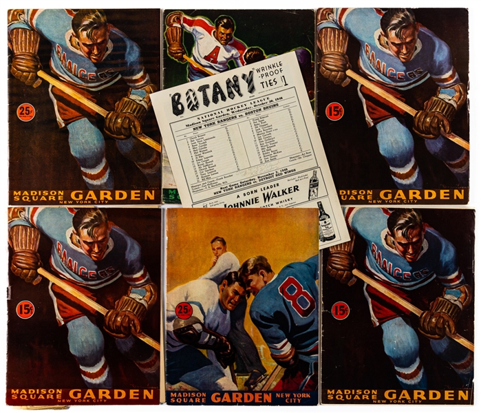 Madison Square Gardens 1940s/50s New York Rangers Program Collection of 15 including 1947-48 Stanley Cup Semifinals Game 3