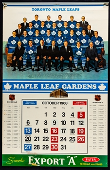 Toronto Maple Leafs 1968-69, 1969-70, 1970-71 (2) and 1971-72 Maple Leaf Gardens Calendars (5)