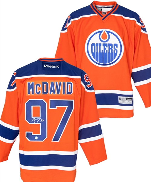 Connor McDavid Signed Edmonton Oilers Reebok Third Jersey with COA