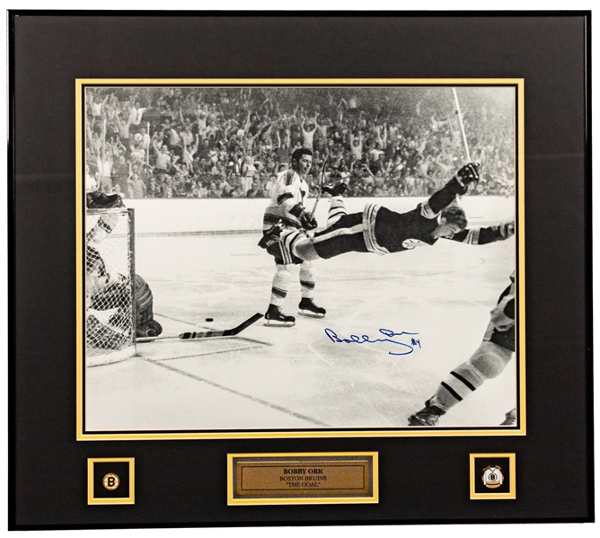 Bobby Orr Boston Bruins Signed “The Goal” Framed Photo Display with Classic Auctions LOA (24" x 27")