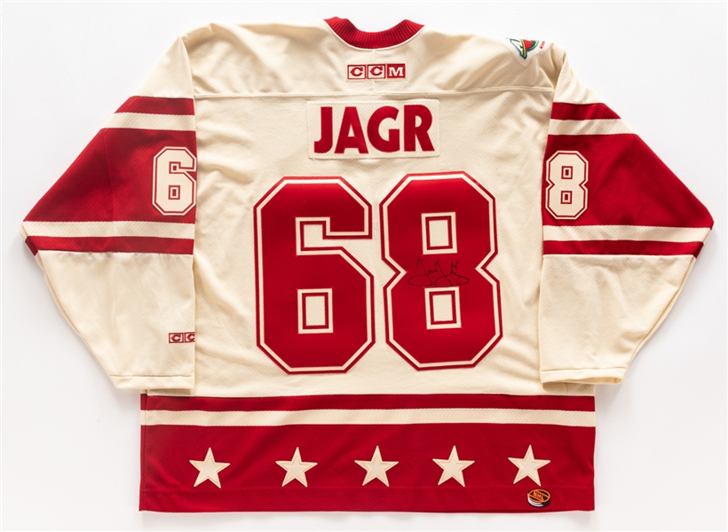 Jaromir Jagr Signed New York Rangers (Limited-Edition with Stats), Czech Republic and 2004 Eastern Conference All-Star Game Jerseys with JSA Auction LOA 