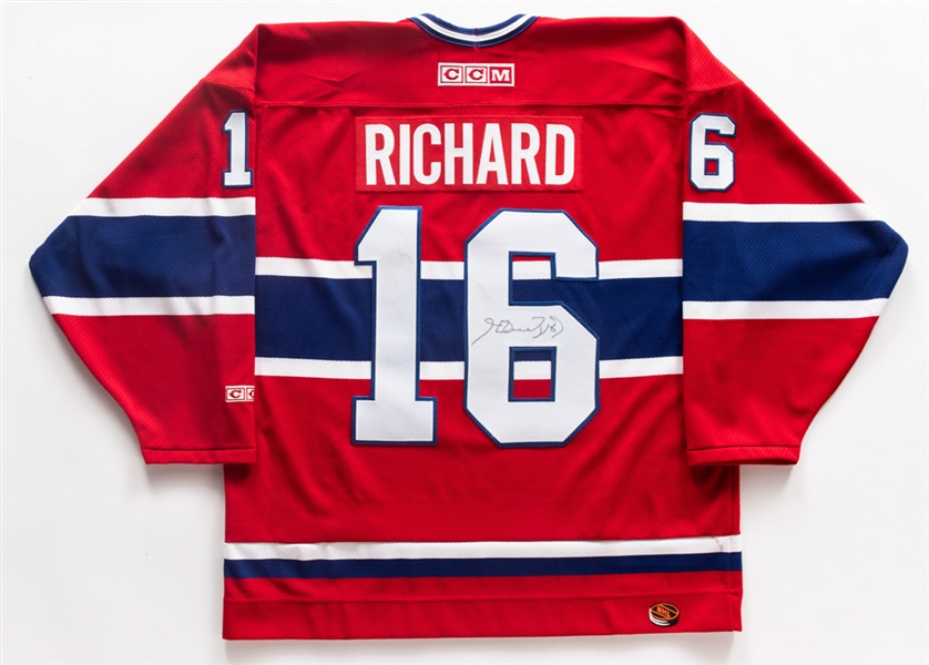 Deceased HOFer Henri Richard Signed Montreal Canadiens Jersey with JSA Auction LOA