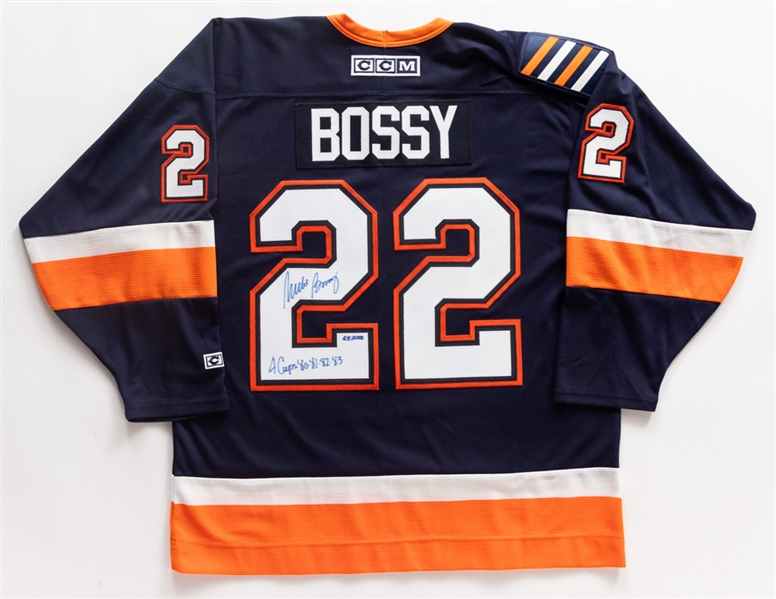 Deceased HOFer Mike Bossy New York Islanders Signed Limited-Edition Jersey with "4 Cups" Notation - JSA Auction LOA