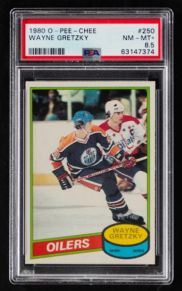 1980-81 O-Pee-Chee Hockey Card #250 HOFer Wayne Gretzky - Graded PSA 8.5