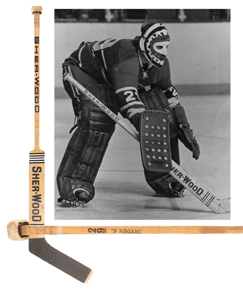 Ken Drydens 1972-73 Montreal Canadiens Sher-Wood Game-Used Stick - Stanley Cup and Vezina Trophy Winning Season! 