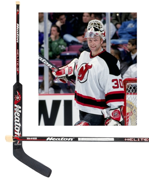 Martin Brodeurs 1998-99 New Jersey Devils Signed Heaton Helite-IV Game-Used Stick with Great Provenance
