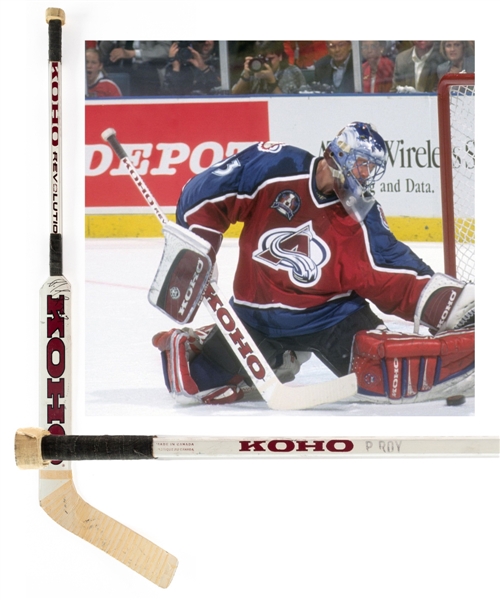 Patrick Roys 1995-96 Colorado Avalanche Signed Koho Revolution Game-Used Stick - Stanley Cup Championship Season!