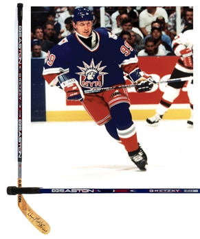 Wayne Gretzkys 1996-97 New York Rangers Signed Easton Silver Tip Game-Used Stick with Shawn Chaulk LOA