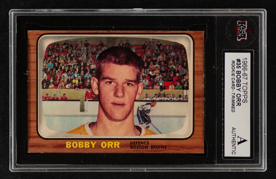 1966-67 Topps Hockey Card #35 HOFer Bobby Orr Rookie - Graded KSA Authentic