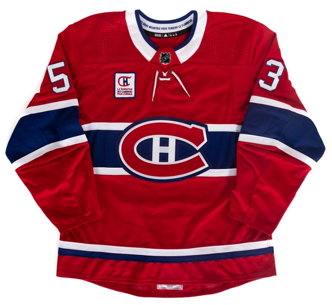 Victor Metes 2017-18 Montreal Canadiens Signed Warm-Up Worn Jersey 