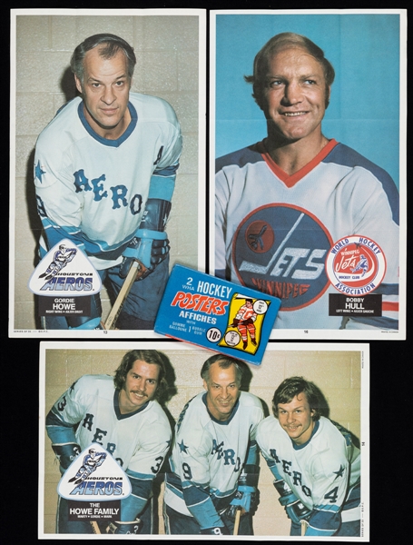 1973-74 O-Pee-Chee WHA Complete 20-Poster Set Plus 1973-74 O-Pee-Chee WHA Hockey Poster Wax Pack