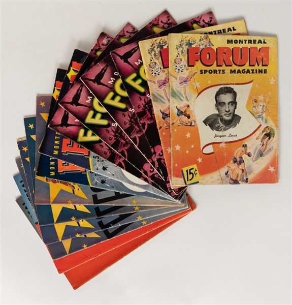 Montreal Canadiens 1940s/50s Montreal Forum Program Collection of 14 