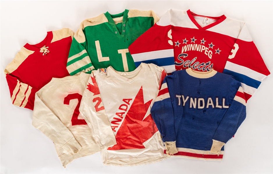 1930s to 1990s Hockey Jersey Collection of 26 including 1976 Canada Cup Team Canada Darryl Sittler Store Model 