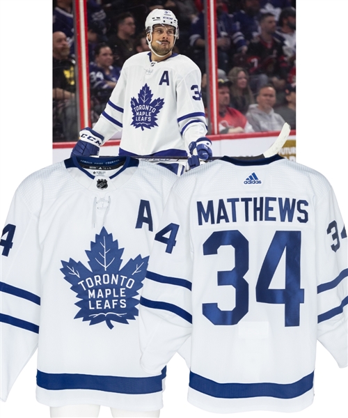 Auston Matthews 2021-22 Toronto Maple Leafs Game-Worn Alternate Captains Jersey with Team LOA - Rocket Richard and Hart Memorial Trophy Winning Season! - Photo-Matched!
