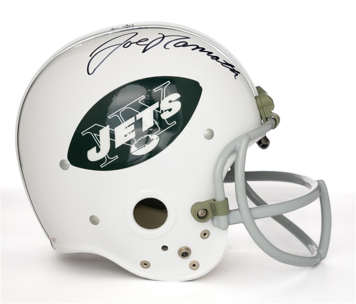 Joe Namath Signed New York Jets Full-Size Riddell "Throwback" Helmet - JSA Authenticated