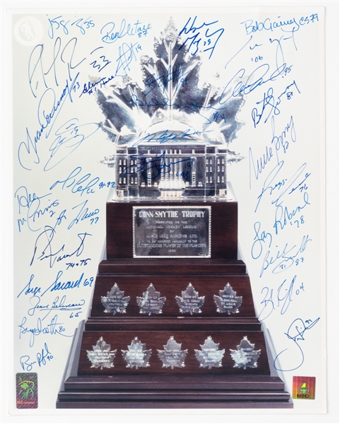 NHL Conn Smythe and Calder Memorial Trophies Past Winners Multi-Signed Photos with LOA Including Gretzky, Orr, Roy, Lemieux and Yzerman