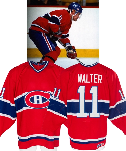 Ryan Walters Late-1980s Montreal Canadiens Game-Worn Jersey - Team Repairs!