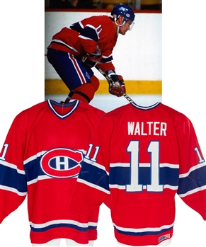 Ryan Walters Late-1980s Montreal Canadiens Game-Worn Jersey - Team Repairs!