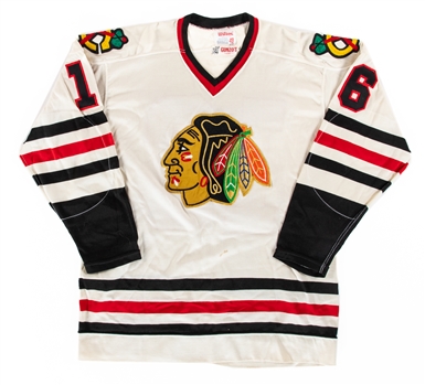 Vintage Mid-to-Late-1970s Chicago Black Hawks #16 Pro-Style Durene Jersey