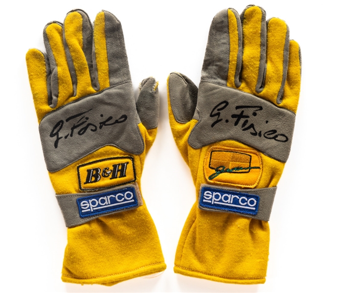 Giancarlo Fisichellas Jordan Formula One Team F1 Signed Sparco Racing Gloves