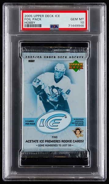 2005-06 Upper Deck Ice Hockey Foil Pack - Graded PSA GEM MT 10 - Crosby and Ovechkin Rookie Card Year