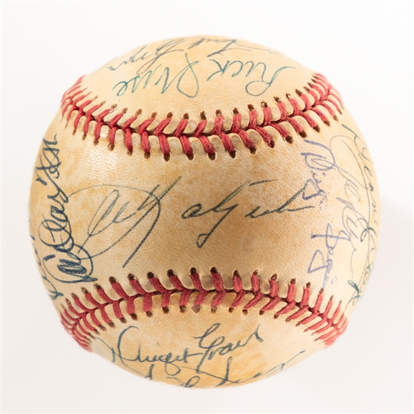 Boston Red Sox 1975 Team-Signed Official Bobby Brown American League Ball by 22 Inc. HOFers Fisk, Rice, Yastrzemski with JSA Auction LOA