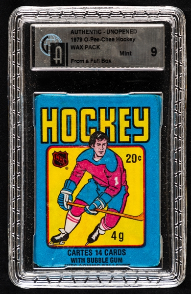 1979-80 O-Pee-Chee Hockey Unopened Wax Pack - Graded GAI MINT 9 (From a Full Box) – Wayne Gretzky Rookie Card Year