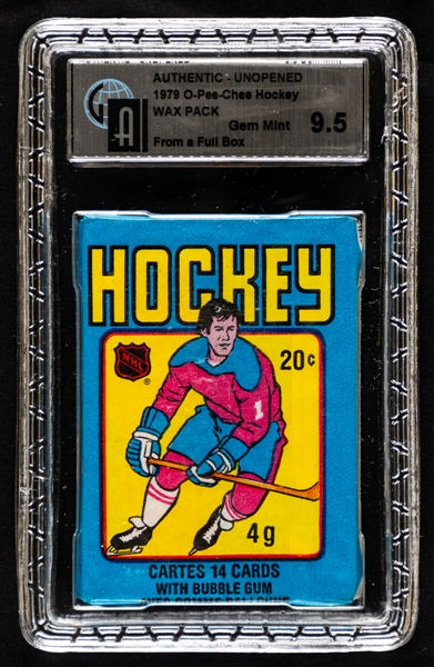 1979-80 O-Pee-Chee Hockey Unopened Wax Pack - Graded GAI GEM MINT 9.5 (From a Full Box) – Wayne Gretzky Rookie Card Year