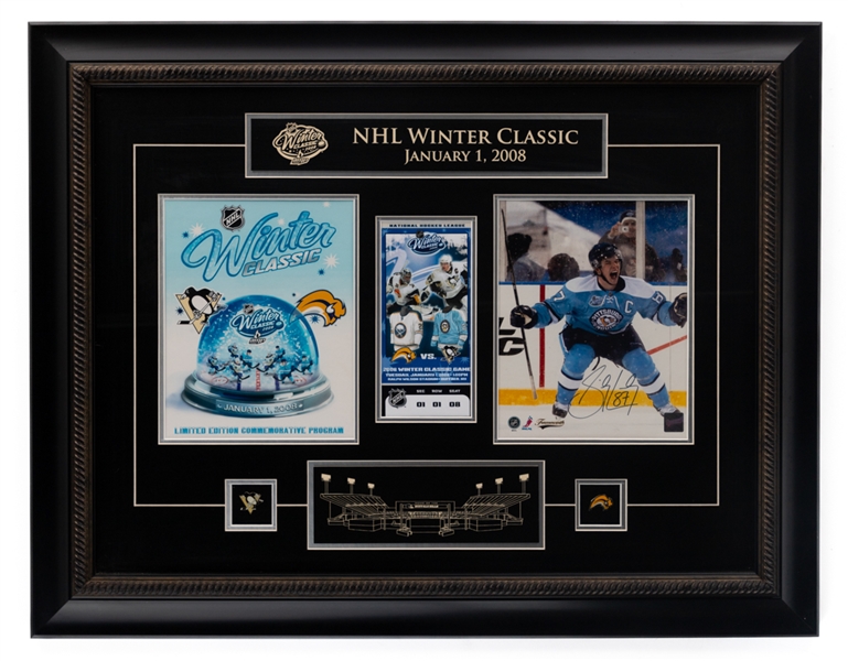Sidney Crosby Signed Pittsburgh Penguins 2008 Winter Classic Framed Montage with COA (25" x 32")