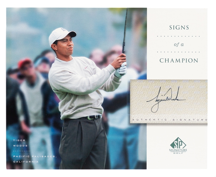 2004 Upper Deck SP Signature Golf "Signs of a Champion" Oversized 8" x 10" Signed Golf Card #SC-TW4 Tiger Woods 