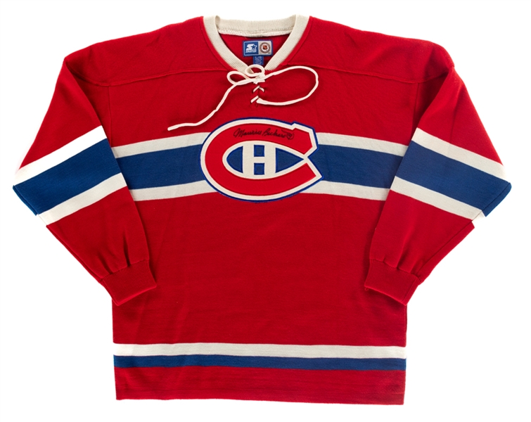 Deceased HOFer Maurice Richard Signed Montreal Canadiens Vintage-Style Jersey with LOA