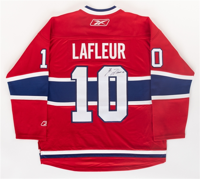 Deceased HOFer Guy Lafleur Signed Twice Montreal Canadiens Alternate Captains Jersey with LOA