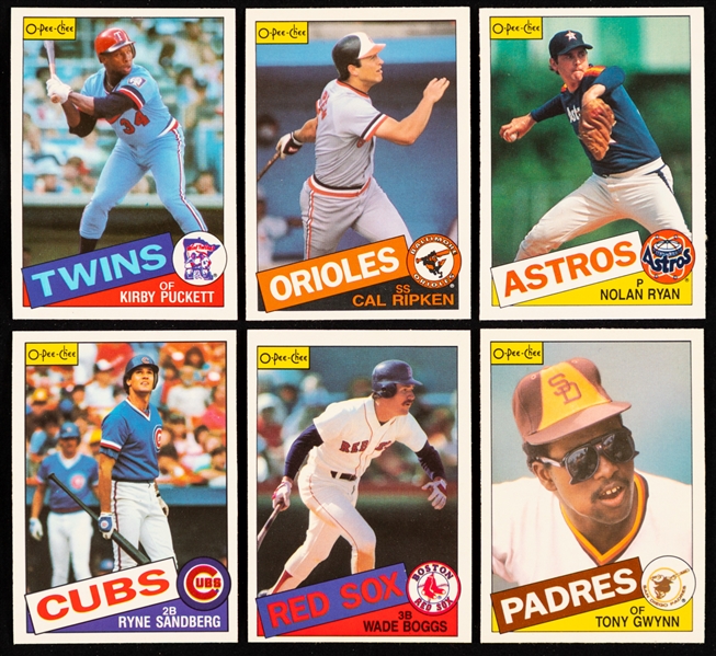 1984, 1985, 1986, 1987 and 1988 O-Pee-Chee Baseball Complete 396-Card Sets (5)