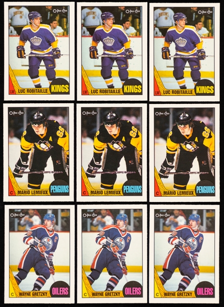 1987-88 (3) and 1988-89 (3) O-Pee-Chee Hockey Complete 264-Card Sets