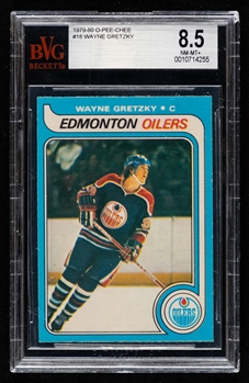 1979-80 O-Pee-Chee Hockey Card #18 HOFer Wayne Gretzky Rookie - Graded BVG 8.5