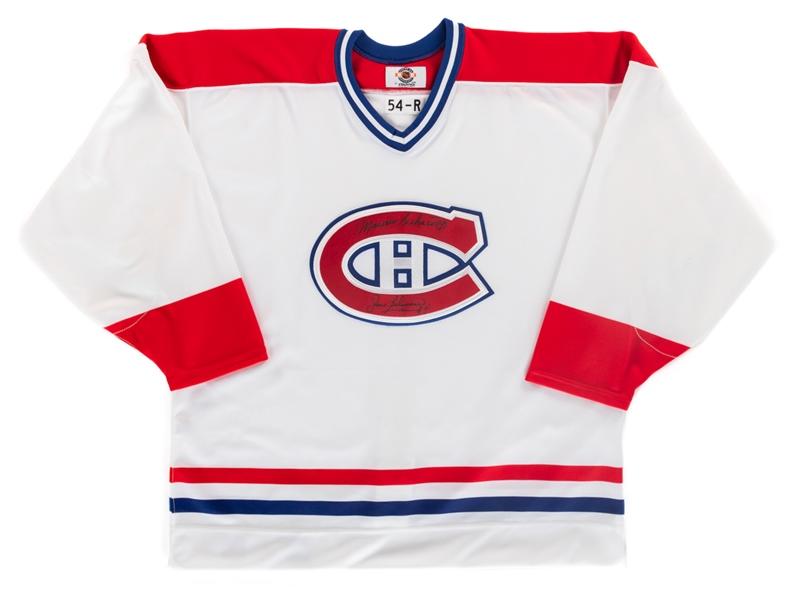 Deceased HOFers Maurice Richard and Jean Beliveau Dual-Signed Montreal Canadiens Late-1990s Pro Stock Jersey 