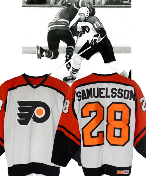 Kjell Samuelssons Circa 1987 Philadelphia Flyers Game-Worn Jersey 