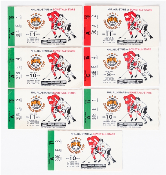 1979 Challenge Cup Soviet National Team vs NHL All-Stars Games 1, 2 and 3 Ticket Stubs (7)
