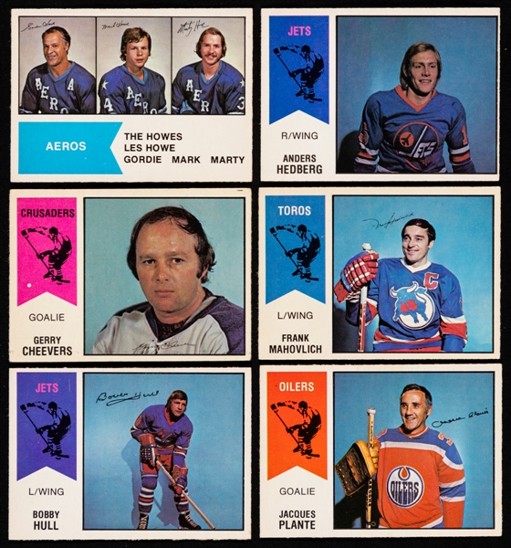 1974-75, 1976-77 and 1977-78 O-Pee-Chee WHA Hockey Complete Sets (3)