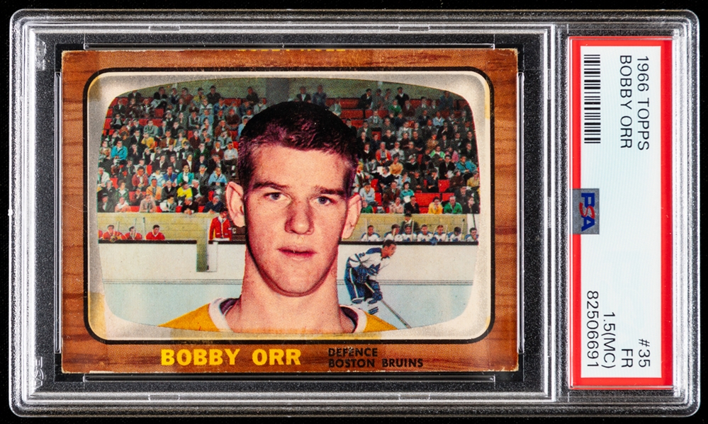 1966-67 Topps Hockey Card Starter Set (58/132) Including #35 HOFer Bobby Orr Rookie Card (Graded PSA 1.5 MC)
