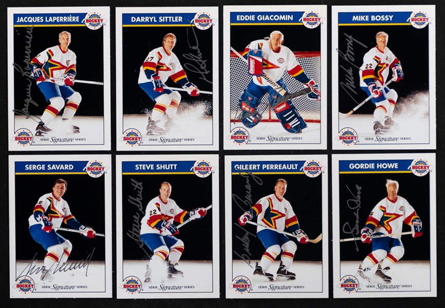 Large 1980s and 1990s Hockey Food Issues & Oddball Sets/Near Sets Including Masters of Hockey Signed Card Set, 1986-87 Kraft Card Set & 1981-82 Post Stars in Action Set with Display Box