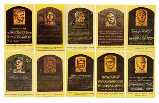 Vintage Gold Border, Coloured Border and Black and White Baseball Hall of Fame Plaque Postcard Collection of 450+  