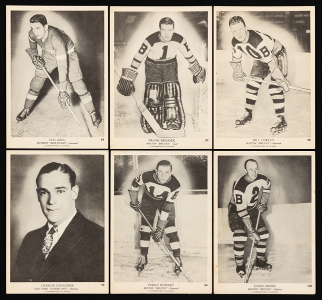 1939-40 O-Pee-Chee V-301-1 Hockey Complete 100-Card Set Including Abel, Brimsek, Cowley, Conacher, Dumart and Bauer Rookie Cards