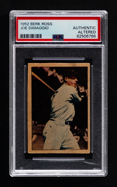 1952 Berk Ross Baseball Card of HOFer Joe DiMaggio - Graded PSA Authentic Altered