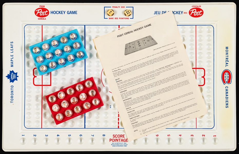 1968-69 Post Marbles Montreal Canadiens and Toronto Maple Leafs Complete Sets (2) with Game Board Plus 24 Extras
